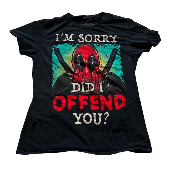 Deadpool I'm Sorry Did I Offend You? Graphic T-Shirt Marvel Size Medium - Picture 1 of 6